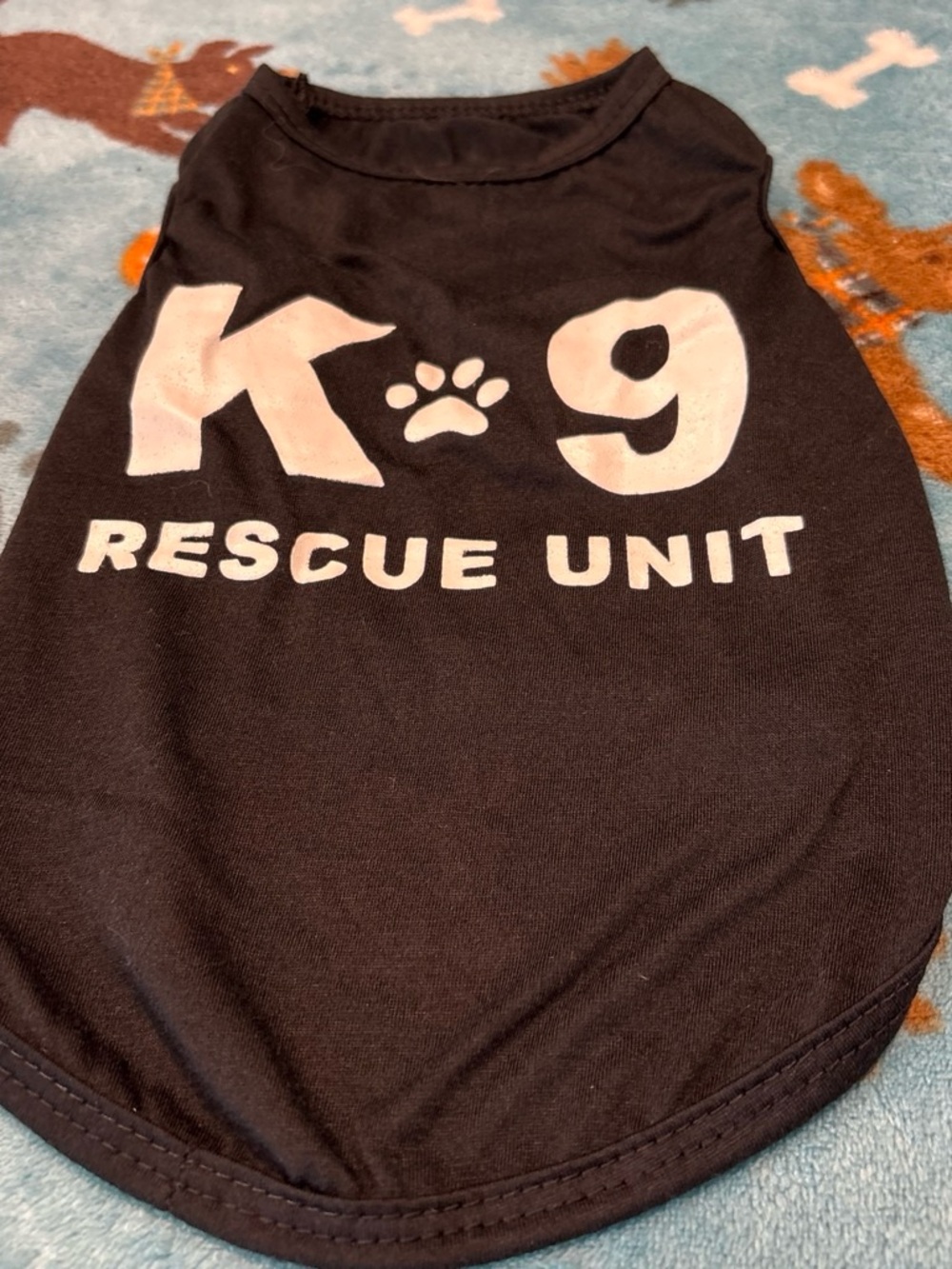 K-9 Rescue Unit Dog Tank Top in Black sm/med